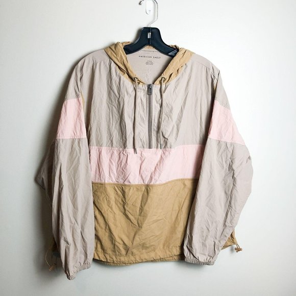 American Eagle Color Block Nylon Windbreaker - Picture 1 of 8